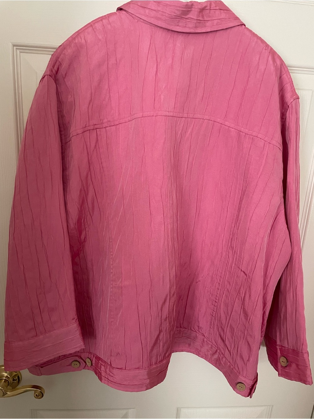Ruby Rd. Bright Pink Button-Front Shirt Jacket - Picture 3 of 3